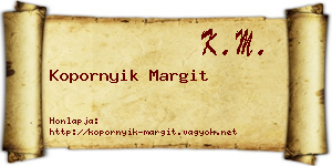Kopornyik Margit névjegykártya